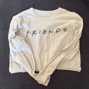 Forever 21 Cream 'Friends' Crop Top